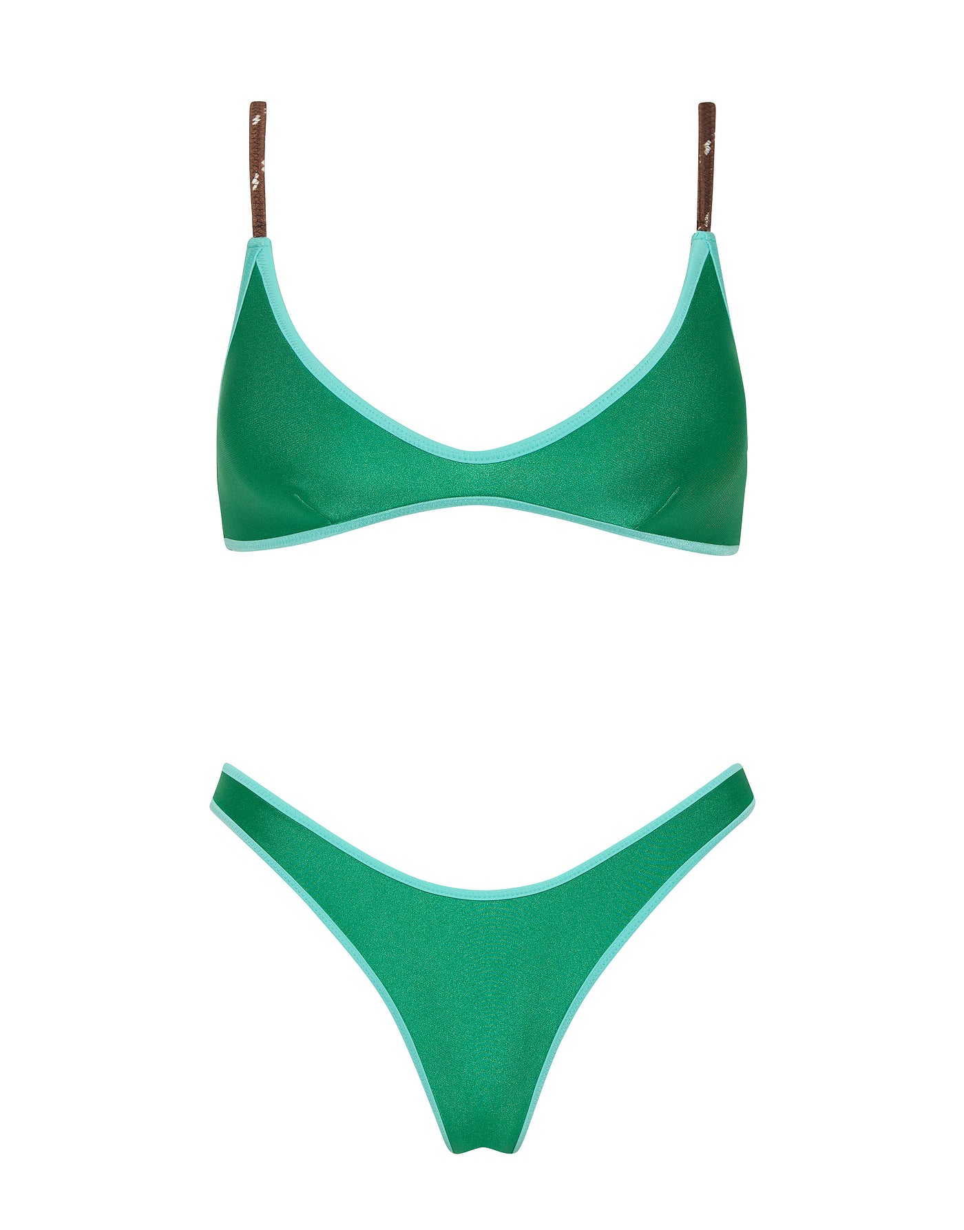 MAIA - JADED GREEN Neoprene Crop Bikini Set