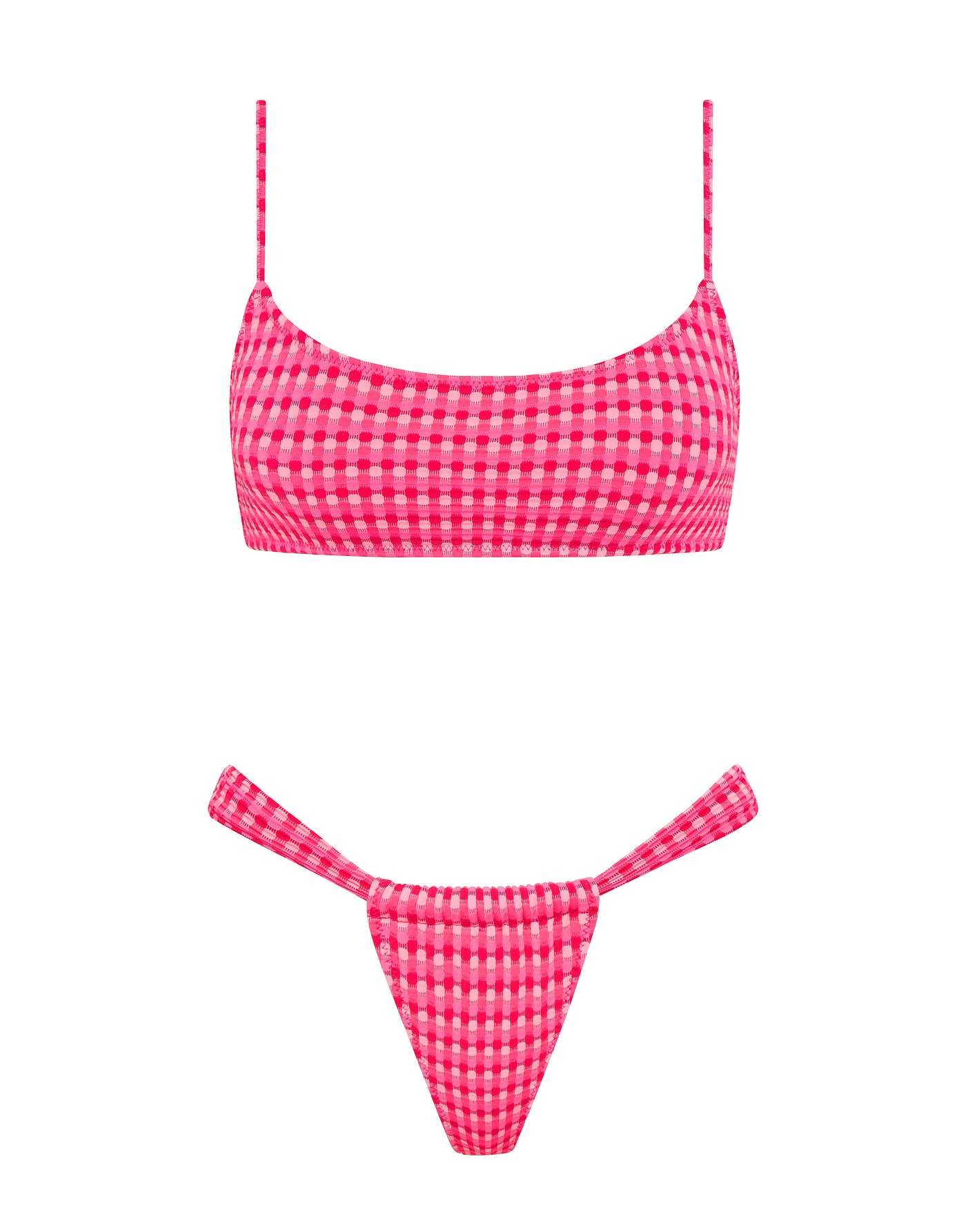 MICA - ADAO Pink Textured Crop Bikini Set - Image 10