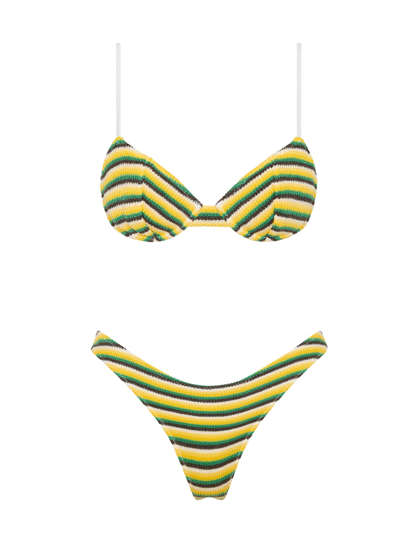 JARA - LEMONADE Crochet Stripe Balconette Bikini - Image 6