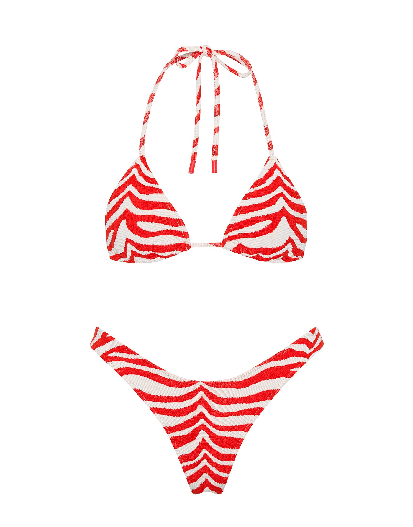 VINCA - CHERRY ZEBRA SPLASH Triangle Bikini Set - Image 6