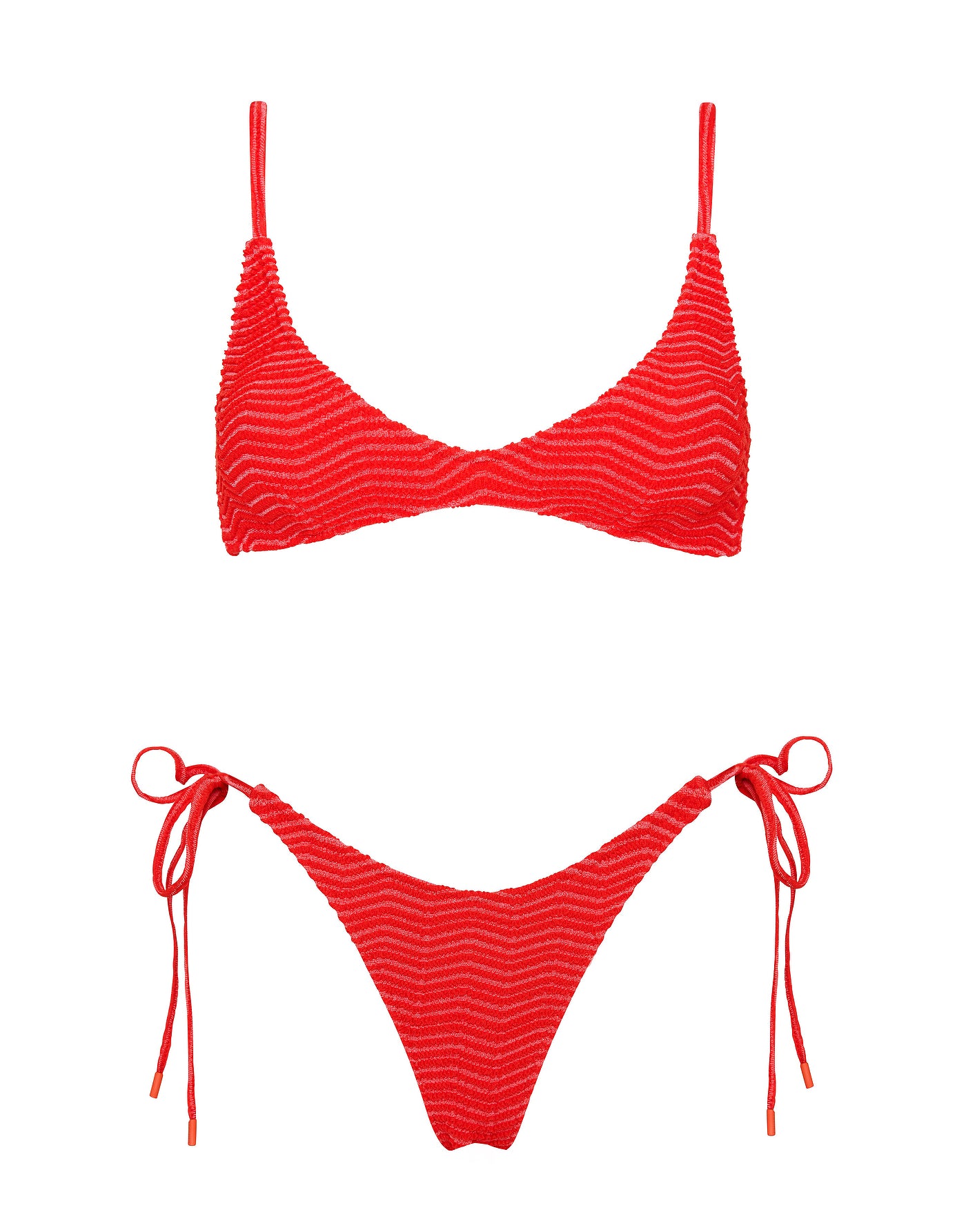 MAIA - MATO Red Terry Towelling Scoop Bikini Set - Image 7